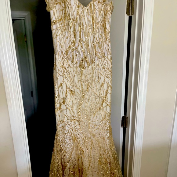 White and gold Jovani dress - Picture 1 of 8
